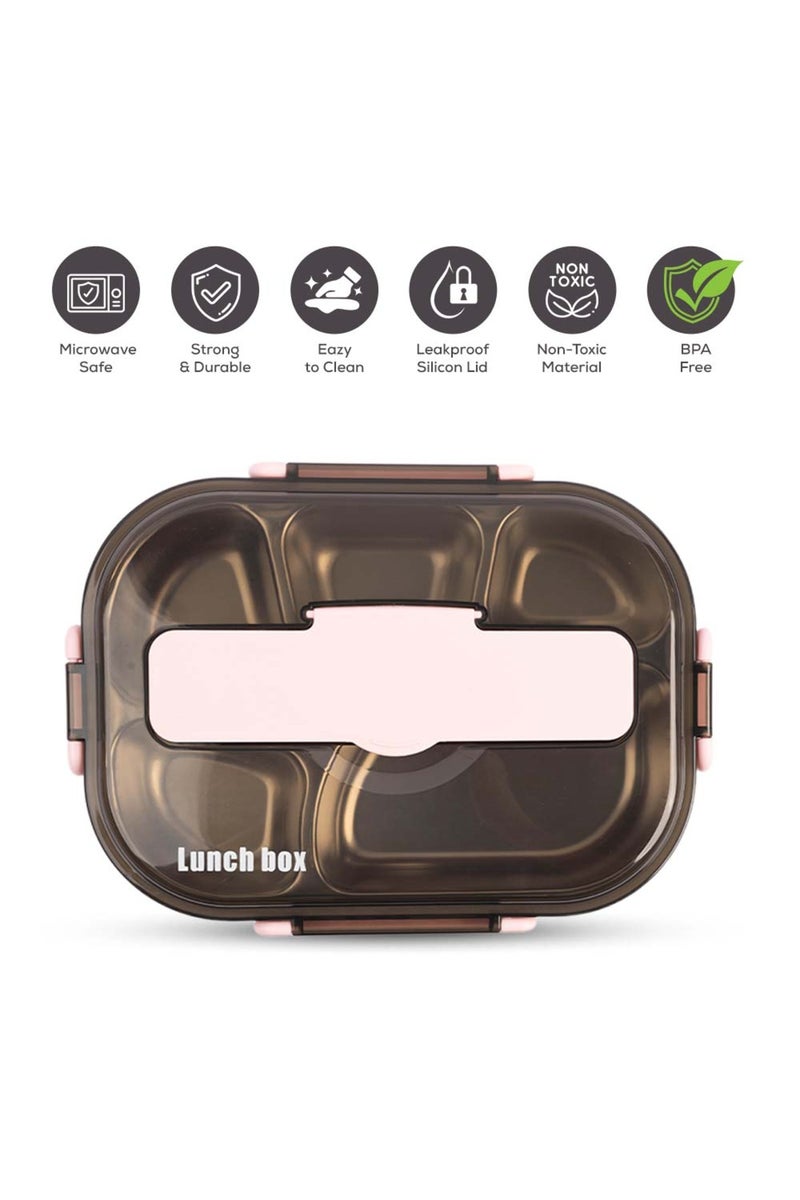 COCOBEE Kids Oval Lunch Box – Non-Toxic, Food-Grade Material, (For Girls)- Pink - Image 2
