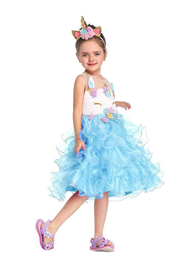 نيبمينينت Unicorn Princess Costume With Headband 4 - 5 Years - Image 2