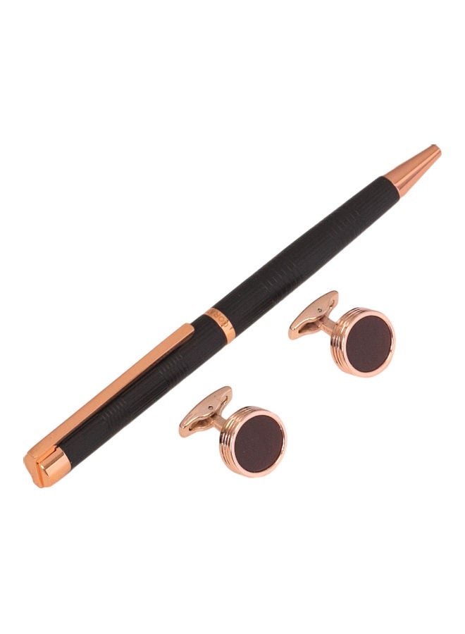 Corato Set of black and copper pen and cufflinks, Corato - Image 2