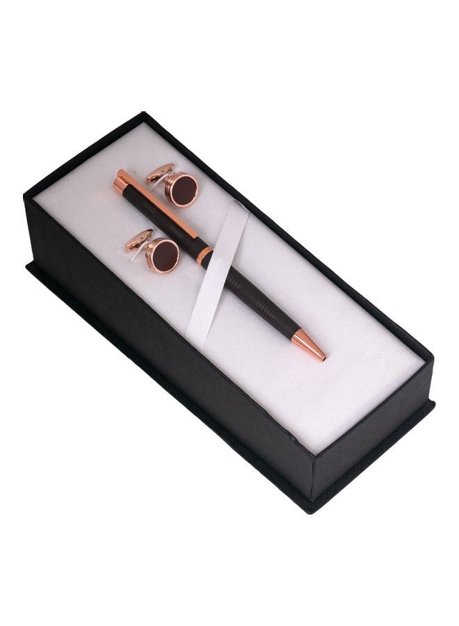 Corato Set of black and copper pen and cufflinks, Corato - Image 1