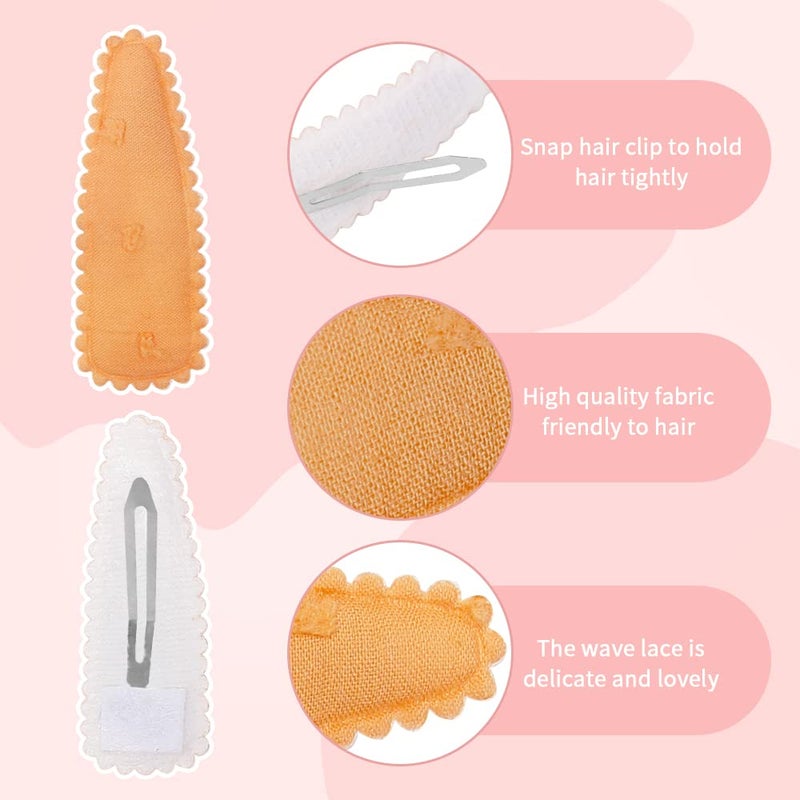 Yanwenx 20 Pcs Girl Hair Clips Floral Print Toddler Hair Clips Non Slip Wrapped Snap Hairpins for Kids Barrettes Hair Accessories for Baby Toddler Girls (Light Color) - Image 3