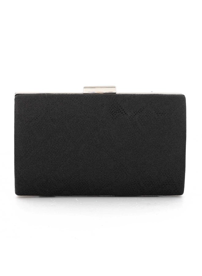 Mr.joe Mr Joe Elegant Black Textured Hard case Clutch with Chain Strap -4147 - Image 2