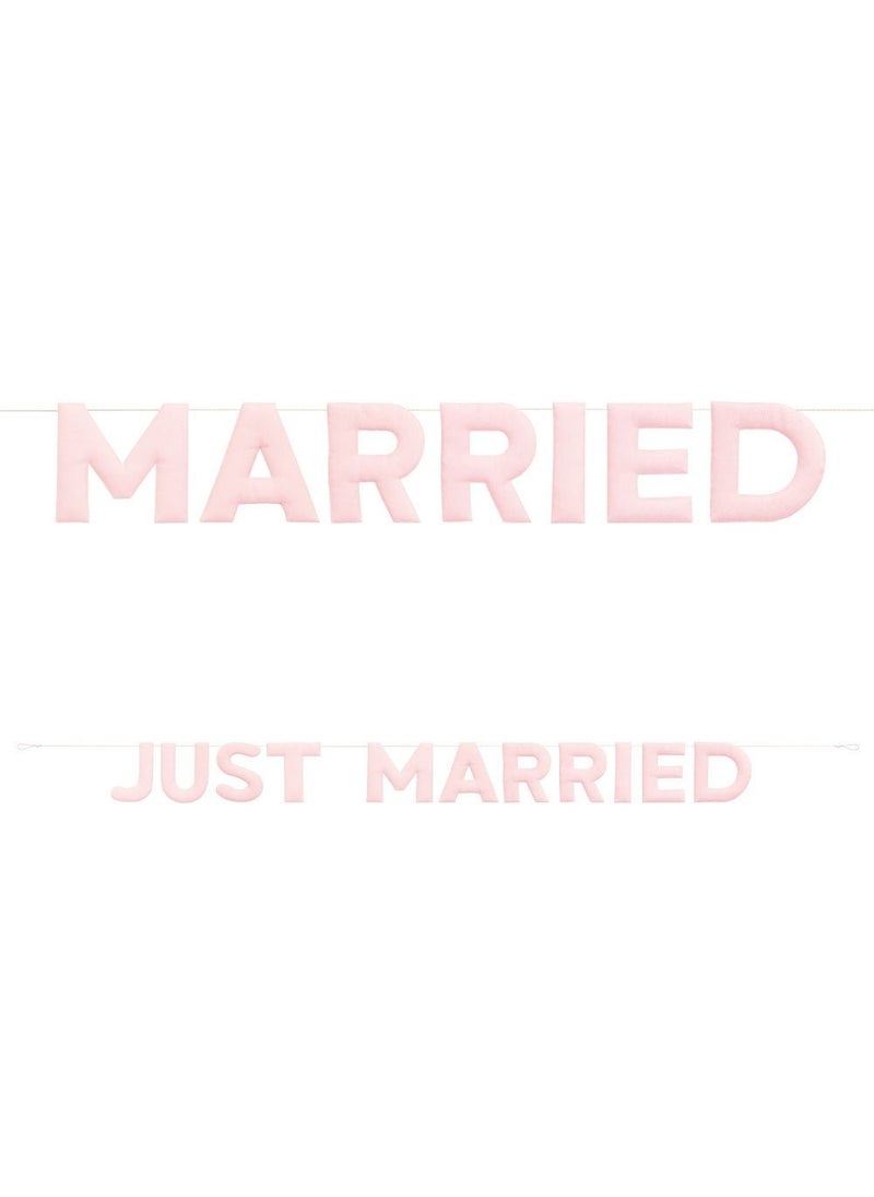 يونيك إكليل من القماش باللون الوردي من البوليستر لحفل زفاف حديثي الزواج، بطول 213 سم