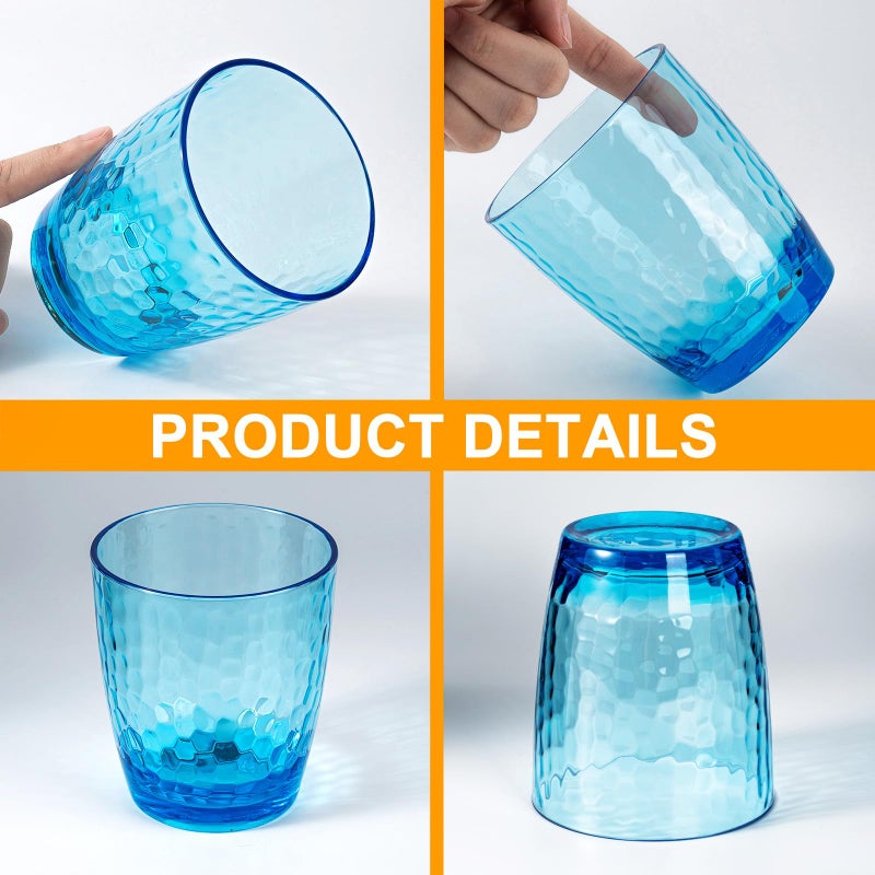 KOXIN-KARLU Hammered 15-ounce Plastic Tumbler Acrylic Glasses  set of 6 Multicolor - Image 4