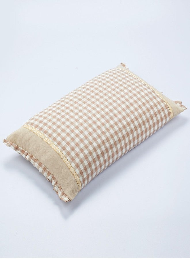 EDMILE Customizable Height Buckwheat Hulls Rectangle Pillow - Firm Spinal Alignment with Cooling Neck Support, Removable Washable Cover for Sleeping, 23x13 Inch Khaki - Image 1