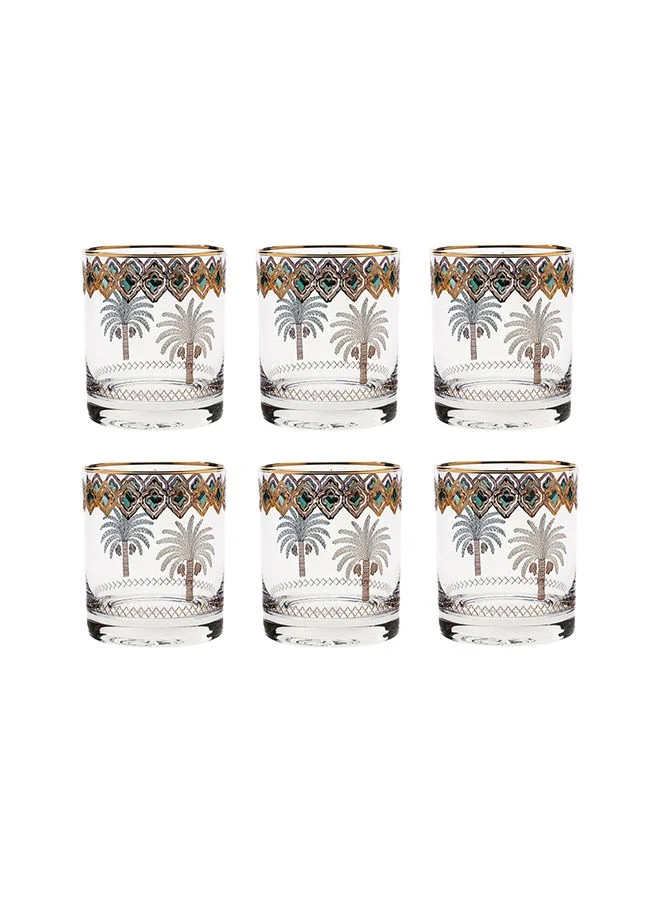 Villeroy & Boch 6-Piece Horse Palm Green Short Drink Glasses