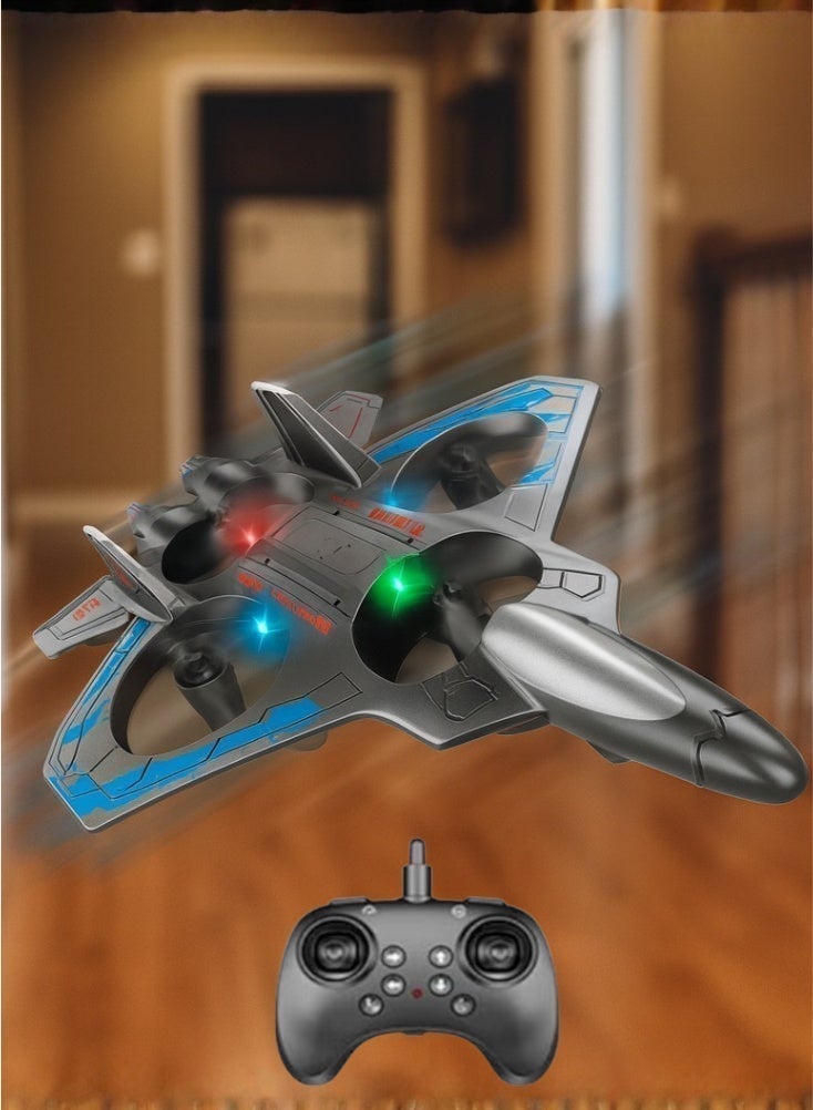 Premium Militiary Jet Glider Drone Toy with LED Light-Up for Kids EPP Foam Aeroplane With High Range – Realistic Flying Aircraft Design with Flashing Lights, Remote Control, Rechargeable Battery, Durable Plastic Build, Action Play Airplane for Boys & Girls - Image 4