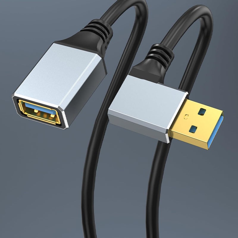 كابل تمديد USB 3.0 بموصلات زاوية قائمة، نقل بيانات بسرعة 5 جيجابت في الثانية للكاميرات والطابعات ولوحات المفاتيح ومشغلات الفلاش، سرعة نقل متوافقة مع الإصدارات السابقة للتحكم. - Image 4