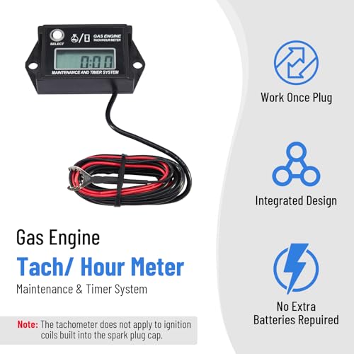 CarBole عداد دورات رقمي صغير ساعة متر مؤقت وظيفة عداد RPM للدراجة الثلجية وزلاجات الدراجات النارية وكارتين جزازة العشب - Image 3