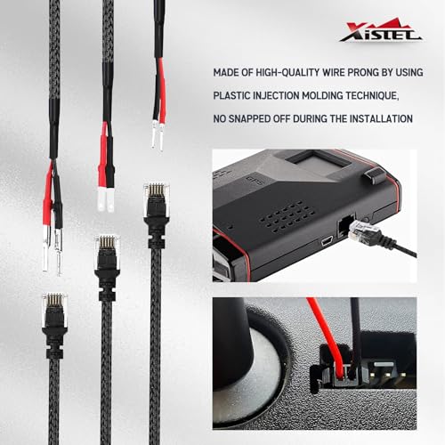 Xislet 16.5" Radar Detector Hardwire Power Cord Mirror Wire Plug Tap Compatible with Escort Valentine One Uniden Beltronics with Inline Fuse Mount RJ11 - Set of 3 - Image 5