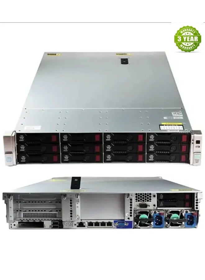 خادم HPE ProLiant DL380 G9 V4 ‏14 Bay Rack Server، بمعالجين Intel Xeon E5-2699 V3، وذاكرة 64GB ECC DDR4، وتخزين 6x3TB SAS Enterprise، ووحدة Smart Array P840، وضمان 3 سنوات
