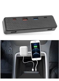 Y&D 6 in 1 USB Hub Accessories Docking Station for Tesla 2021 2022 Model Y 3 , Car of Center Console Smart Sensor Provides Charging & Data Transfer Phones, Game Controller  - Image 1