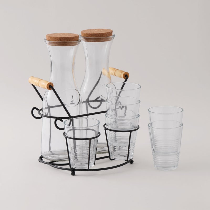 La Mesa طقم برطمانات عصير زجاجية 9 قطع سعة 1000 مل - Image 1