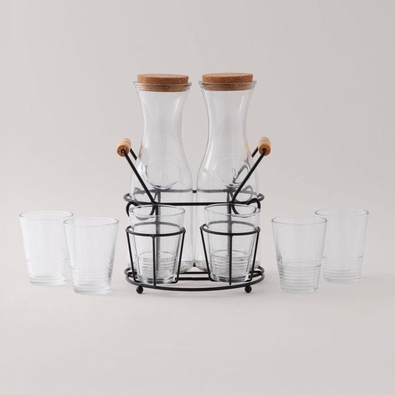 La Mesa طقم برطمانات عصير زجاجية 9 قطع سعة 1000 مل - Image 2