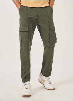 Fort Collins Men Olive Solid Cargo Pants  - Image 1