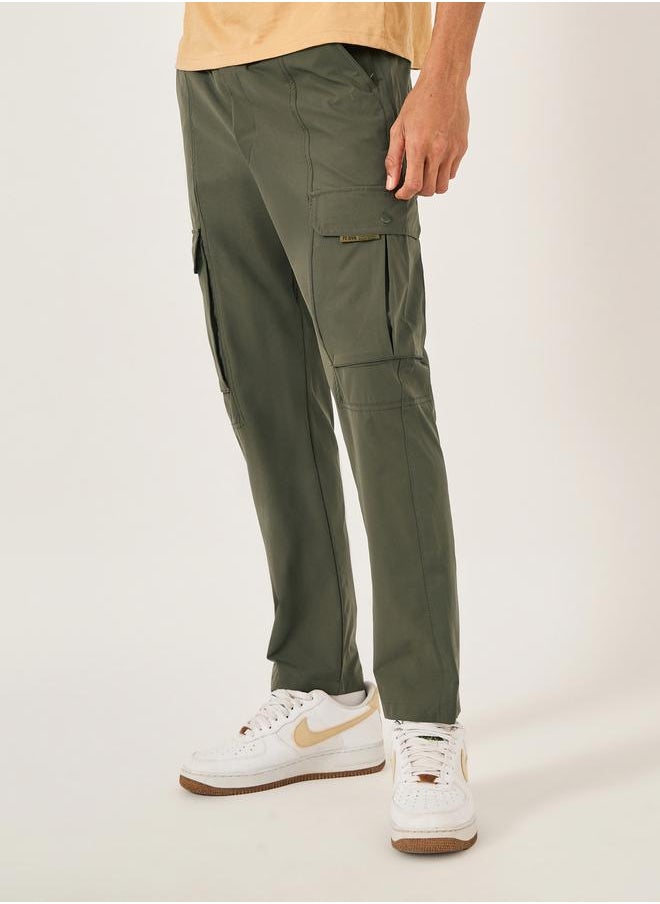 Fort Collins Men Olive Solid Cargo Pants  - Image 3