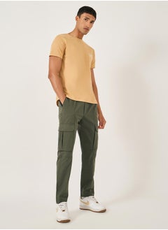 Fort Collins Men Olive Solid Cargo Pants  - Image 2