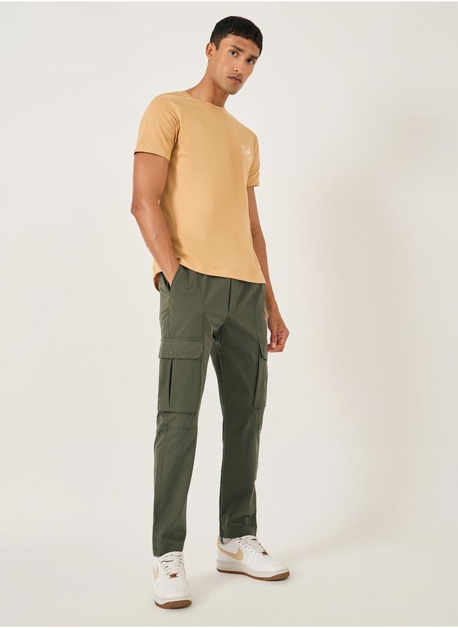 Fort Collins Men Olive Solid Cargo Pants  - Image 2