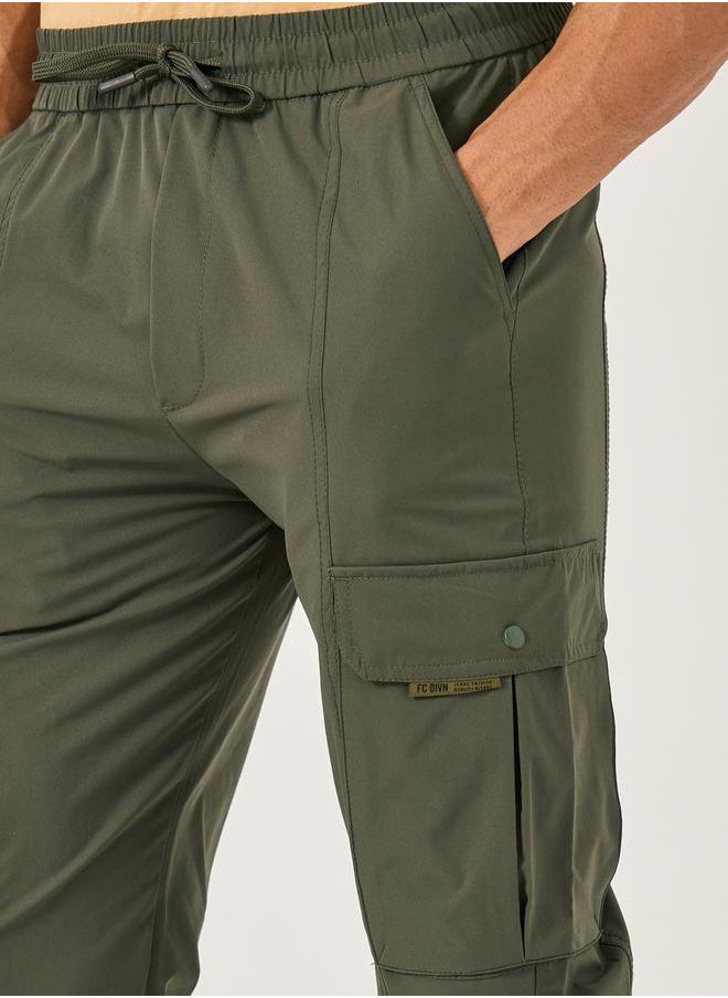Fort Collins Men Olive Solid Cargo Pants  - Image 4