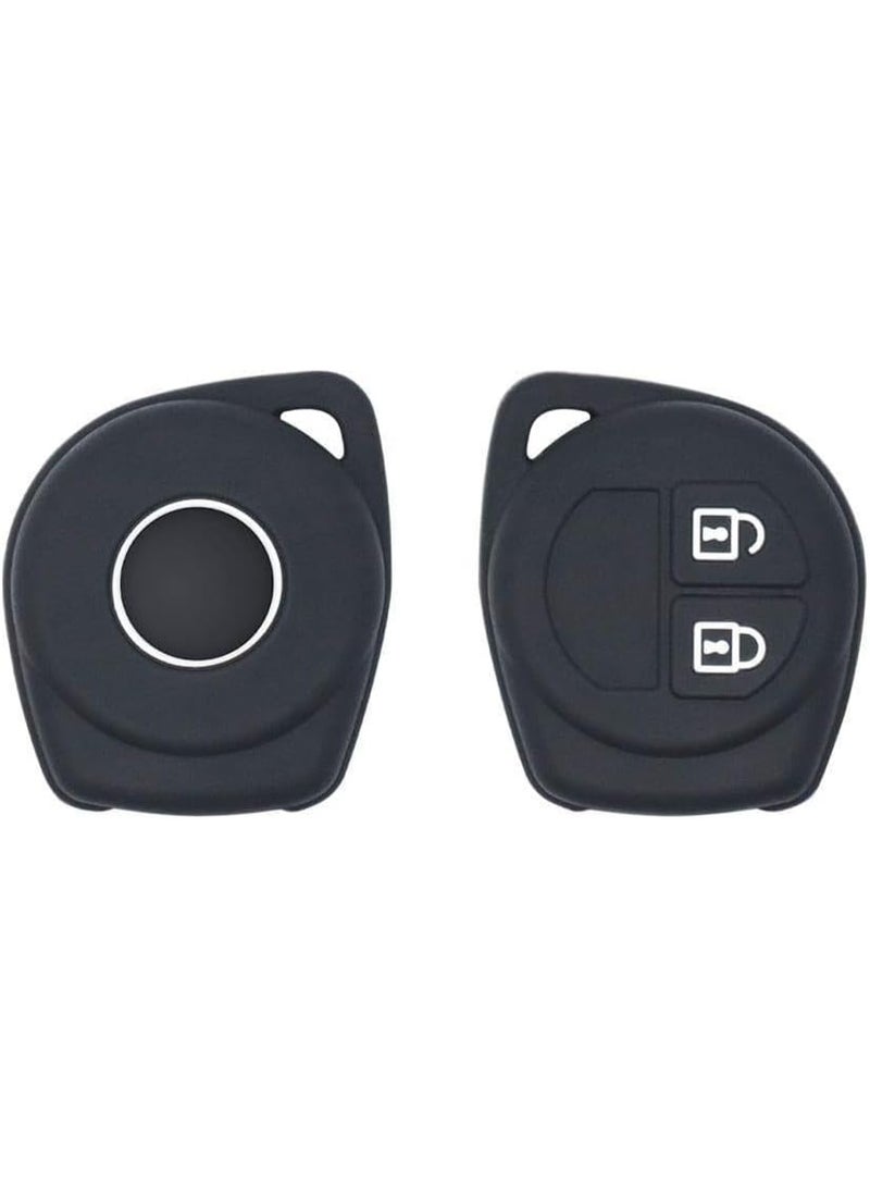 Arooma 2 Buttons Silicone Key Shell Fob Cover Case for Suzuki Swift Jimny Ciaz Ertiga Splash SX4 Grand Vitara, Remote Protection Case Black - Image 1