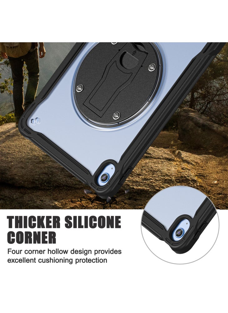 For iPad (2025)/10.9 (2022) Case Kickstand PC+Silicone+TPU Tablet Cover - Transparent - Image 4