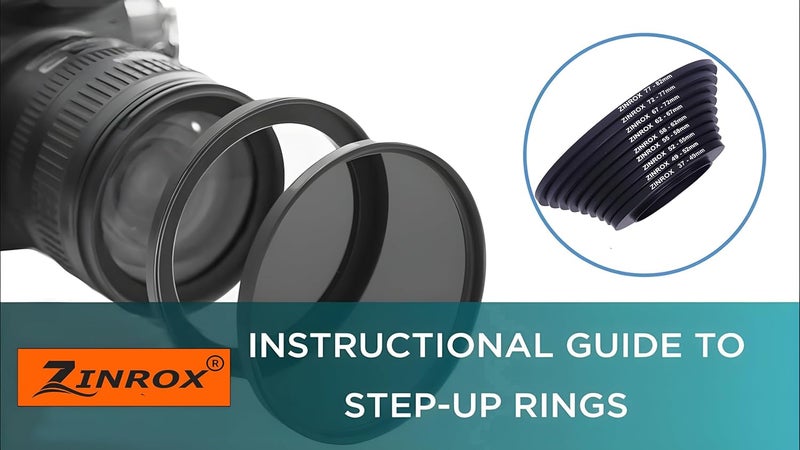 ZINROX® 37mm to 82mm Made in India Stepping Up Ring Filter Adapter, 9 Pieces Set, Sizes: 37-49mm, 49-52mm, 52-55mm, 55-58mm, 58-62mm, 62-67mm, 67-72mm, 72-77mm, and 77-82mm - Image 2