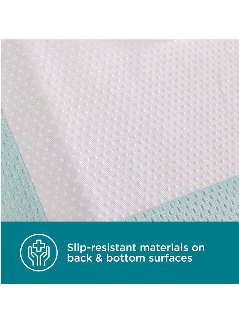 Contours - Contours Cozy Baby Bathtub, Infant Bath Seat, Baby Bath Seat, Baby Sink Bath, Supportive Baby Bath Seat, Newborn Bathtub, Plush 3D Mesh, Quick-Dry Materials, for Sink, 0-6 Months - Blue, Mint - Image 1