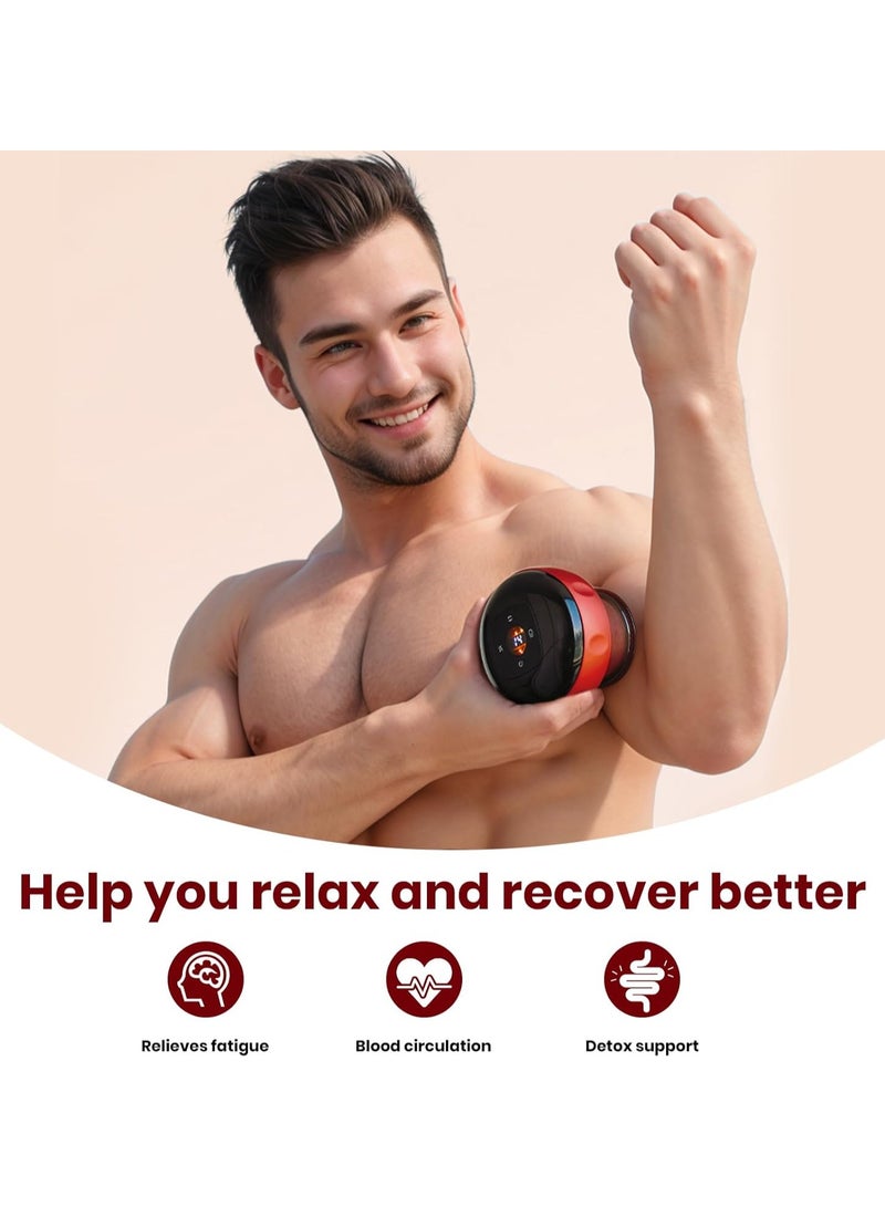 TIGER Smart Dynamic Cupping Therapy Set – 4-in-1 Cellulite Massager, Gua Sha Vacuum Therapy Tool with 12 Adjustable Heat & Suction Levels – Red Light Therapy, Fat Burner, Deep Tissue & Muscle Relief, Smart Recovery & Lymphatic Massage for Home or Spa Use  - Image 5