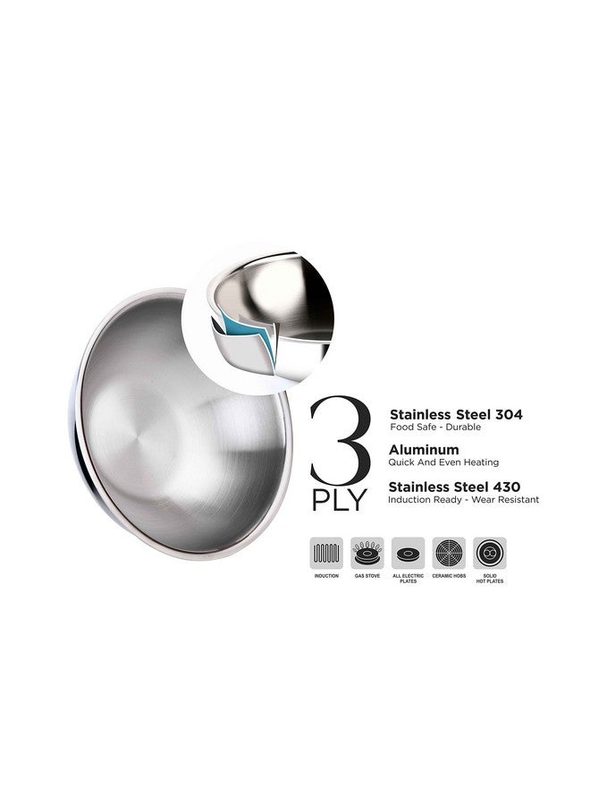 Crystal TriPro -Triply Stainless Steel Tasla - 30 cm (Induction Bottom) - Image 3