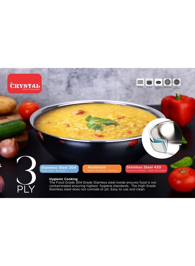 Crystal TriPro -Triply Stainless Steel Tasla - 30 cm (Induction Bottom) - Image 5