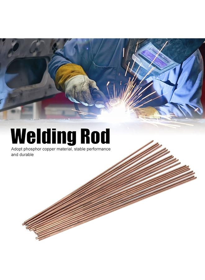 erorex 20Pcs Round Copper Welding Rod Phosphor Copper Round Welding Rod Welding Consumables 25Cm For Air Conditioner Refrigerators - Image 2