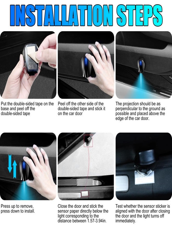 SPOBODY Car Door Lights,Door Lights Logo Projector Rechargeable,Car Door Projector Lights,HD Car Welcome Light for Cars Use At Night 2pcs - Image 4