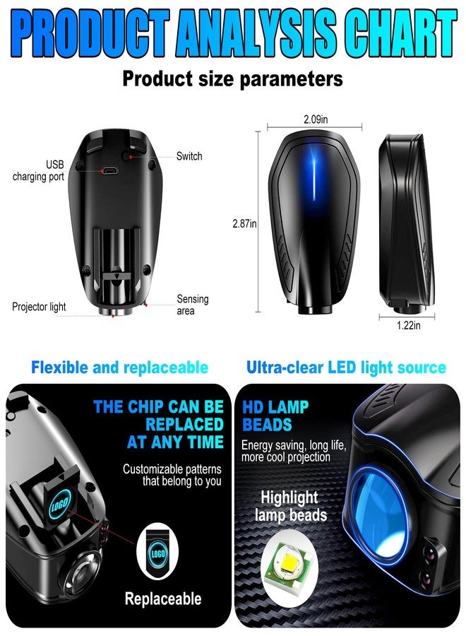 SPOBODY Car Door Lights,Door Lights Logo Projector Rechargeable,Car Door Projector Lights,HD Car Welcome Light for Cars Use At Night 2pcs - Image 5