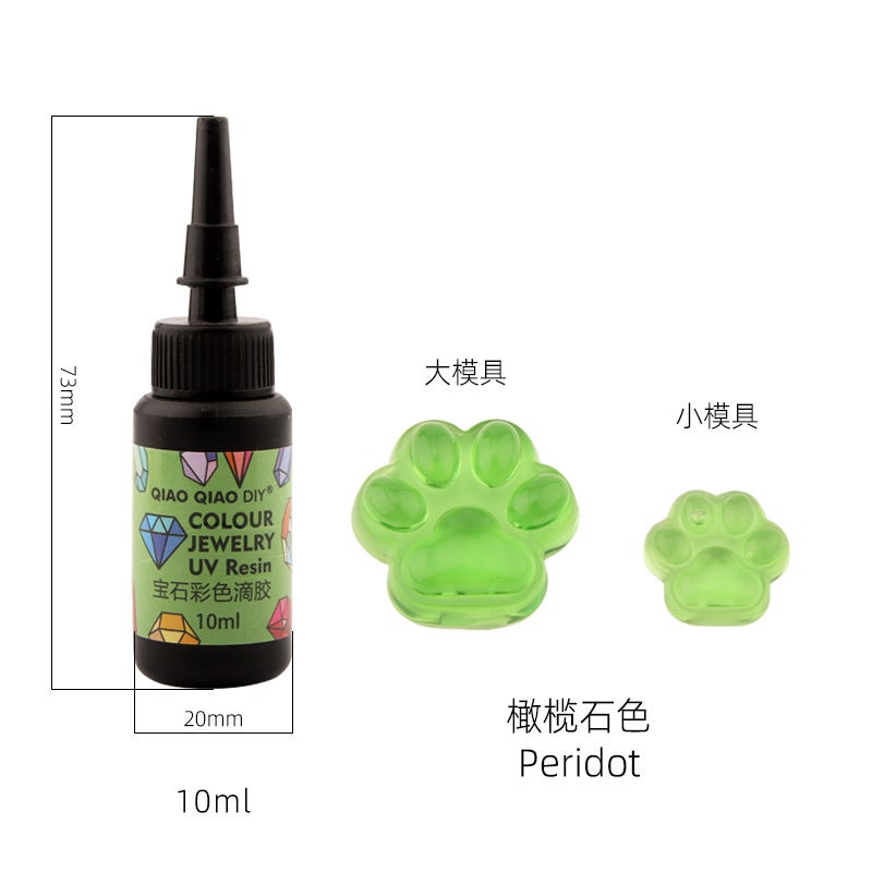 Generic QIAOQIAODIY12 color color transparent gem UV glue UV fast curing DIY glue cross-border new products BC12 olivine transparent color UV glue 