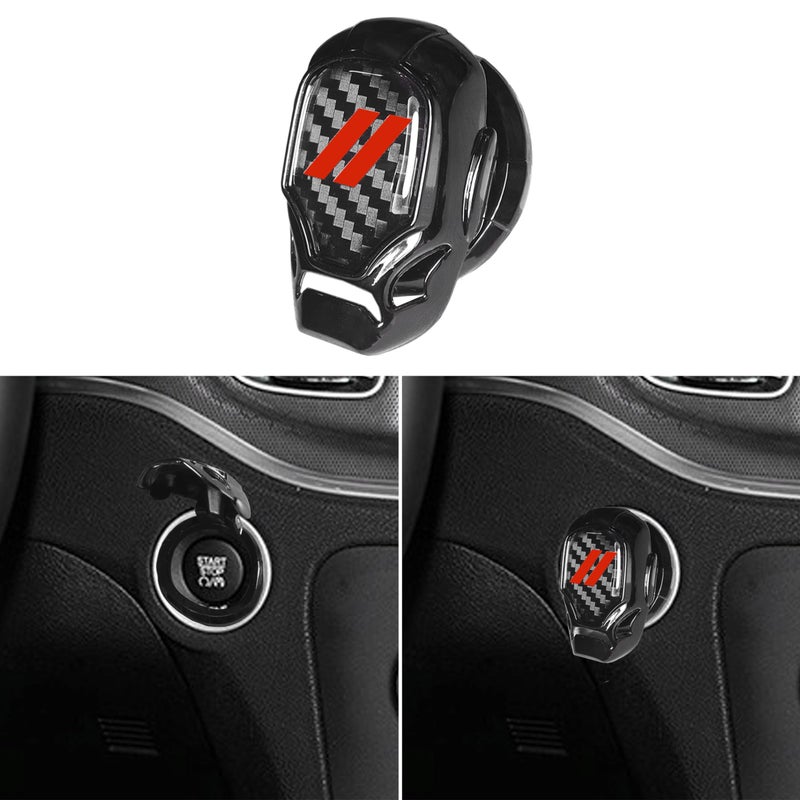 YOSRTER Push Start Button Cover fit for Dodge Challenger Charger Durango Journey Aluminum Alloy Engine Start Stop Button Cover Protector for Dodge Interior Accessories Ignition Switch Trim (Red Trim) - Image 1