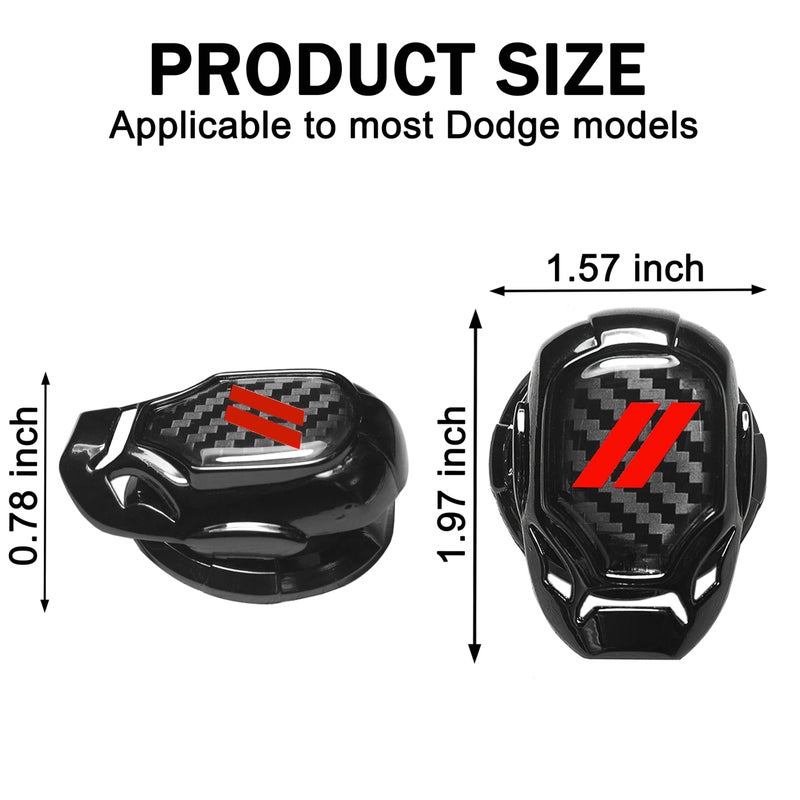 YOSRTER Push Start Button Cover fit for Dodge Challenger Charger Durango Journey Aluminum Alloy Engine Start Stop Button Cover Protector for Dodge Interior Accessories Ignition Switch Trim (Red Trim) - Image 3