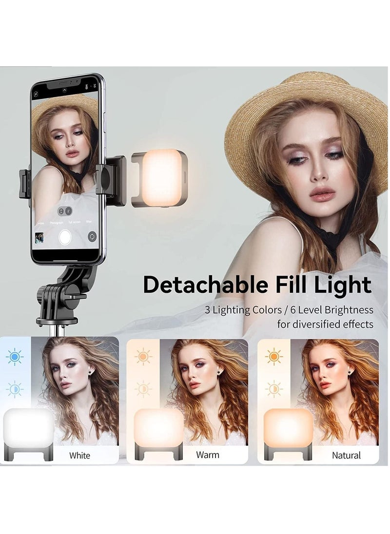 ELTRAZONE - Extendable Selfie Stick Tripod with Fill Light - Remote Shutter, Ideal for Travel, Vlogging, and Live Streaming - Image 1