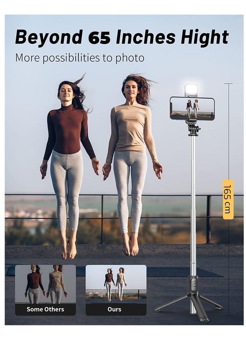 ELTRAZONE - Extendable Selfie Stick Tripod with Fill Light - Remote Shutter, Ideal for Travel, Vlogging, and Live Streaming - Image 1