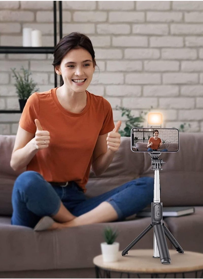 ELTRAZONE - Extendable Selfie Stick Tripod with Fill Light - Remote Shutter, Ideal for Travel, Vlogging, and Live Streaming - Image 1