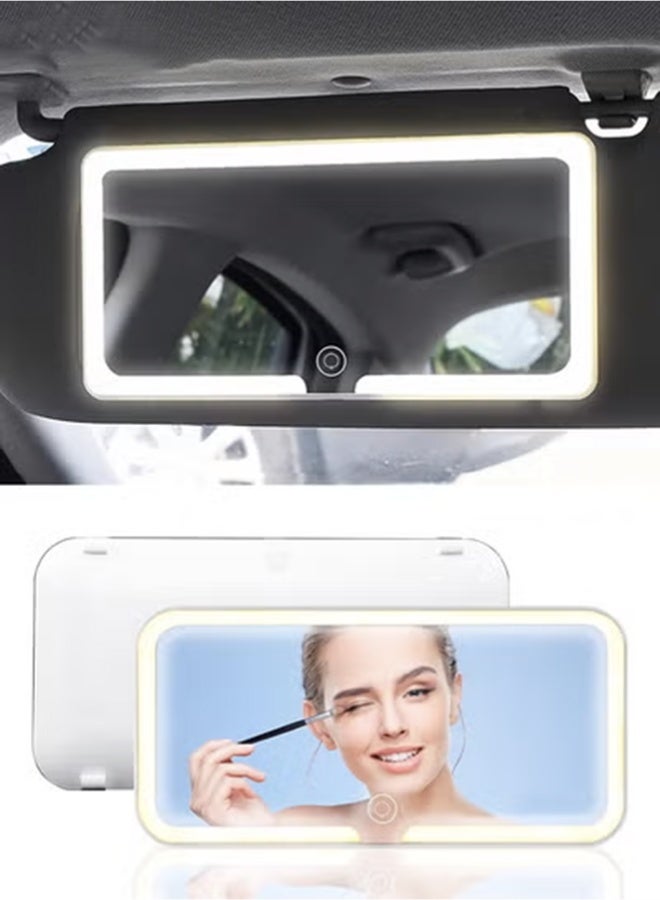 مرآة مكياج السيارة، مرآة واقية من الشمس تعمل باللمس بشاشة LED مع إضاءة إضافية، 3 أوضاع إضاءة، قابلة لإعادة الشحن بواسطة USB لسيارة شاحنة دفع رباعي - Image 5