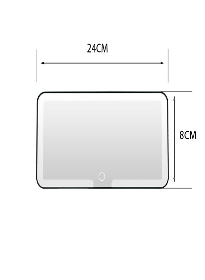 مرآة مكياج السيارة، مرآة واقية من الشمس تعمل باللمس بشاشة LED مع إضاءة إضافية، 3 أوضاع إضاءة، قابلة لإعادة الشحن بواسطة USB لسيارة شاحنة دفع رباعي - Image 2