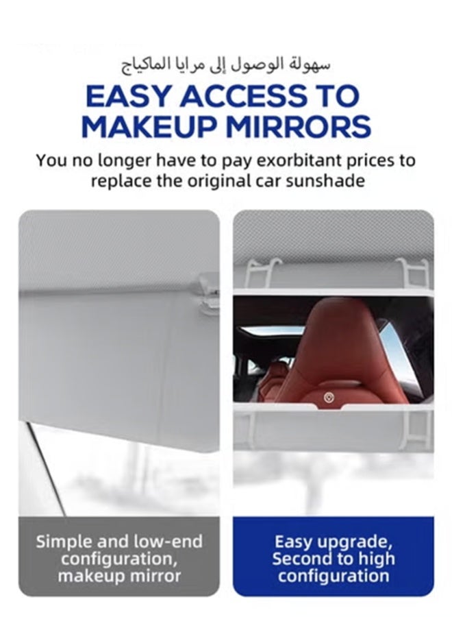 مرآة مكياج السيارة، مرآة واقية من الشمس تعمل باللمس بشاشة LED مع إضاءة إضافية، 3 أوضاع إضاءة، قابلة لإعادة الشحن بواسطة USB لسيارة شاحنة دفع رباعي - Image 4
