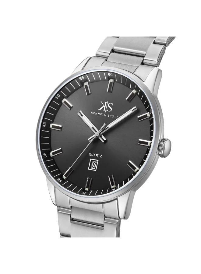 KENNETH SCOTT Men's Stainless Steel Analog Watch K22010-SBSB - 42 mm