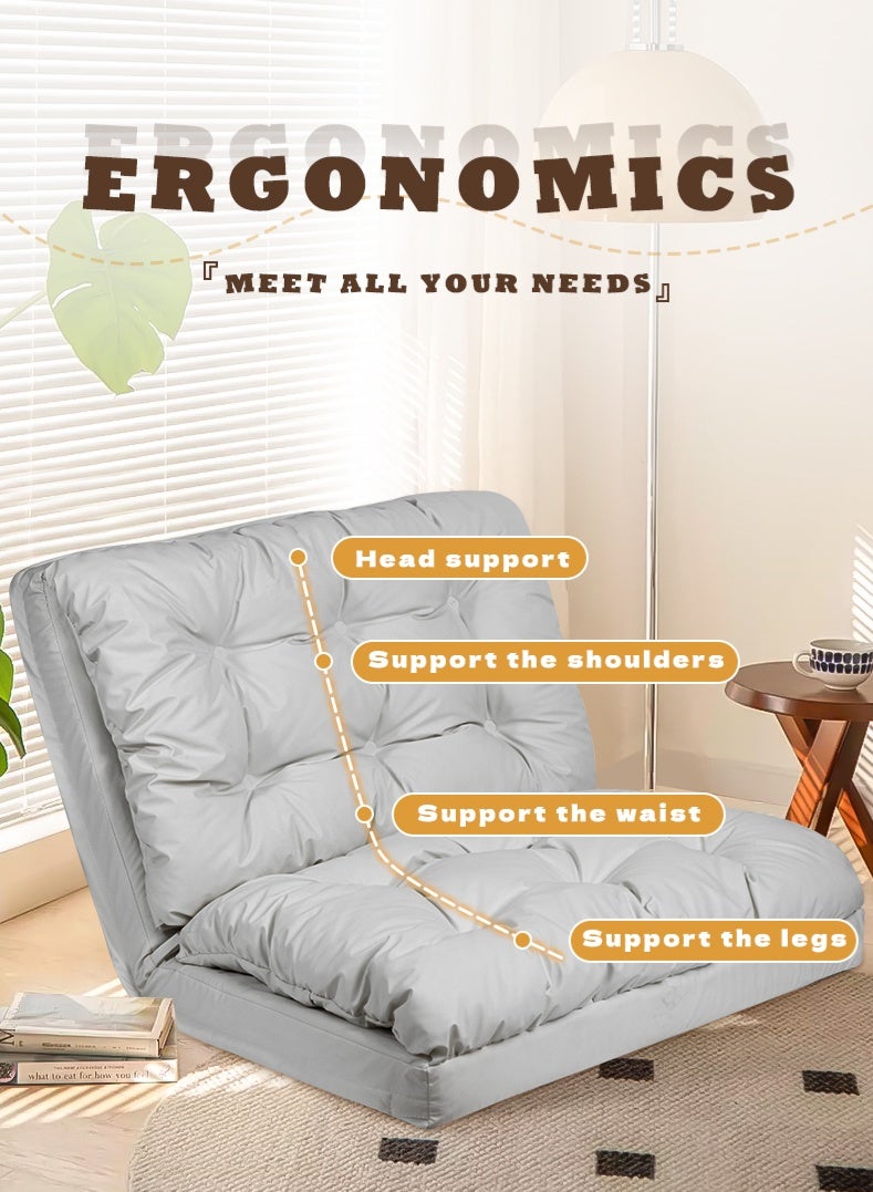 زينو الأريكة المقمشية القابلة للطي والتحويل إلى سرير (5 مواضع قابلة للتعديل للمؤخرة، قابلة للانحناء والتحويل لسكون النوم، مناسبة للمساحات الصغيرة والمنازل بالديسين التاتامي) - Image 3