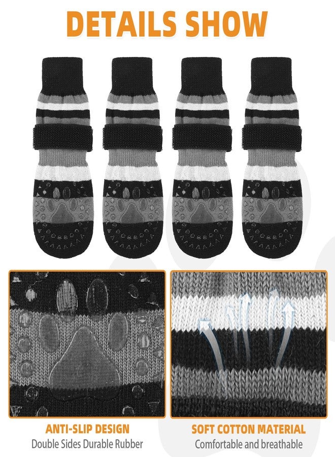 كولتيل جوارب كولتيل المضادة للانزلاق للكلاب لمنع لعق الكفوف والانزلاق، أحذية واقية للكلاب ذات قبضة سميكة للغاية، أحذية دافئة للجراء في الشتاء للأرضيات الخشبية، مناسبة للكلاب الصغيرة والمتوسطة والكبيرة وكبار السن، مقاس صغير جدًا (SM) - Image 3