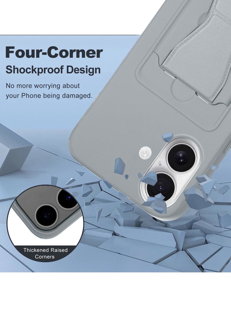 Wtech Apple iPhone 17 5G 2025 Silicone TPU Card Holder with Hand Grip Case Cover (MCHPSN) - Grey - Image 3