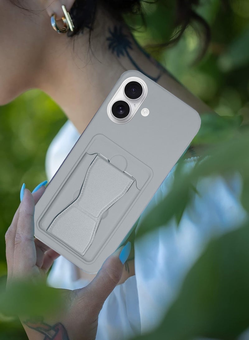 Wtech Apple iPhone 17 5G 2025 Silicone TPU Card Holder with Hand Grip Case Cover (MCHPSN) - Grey - Image 5