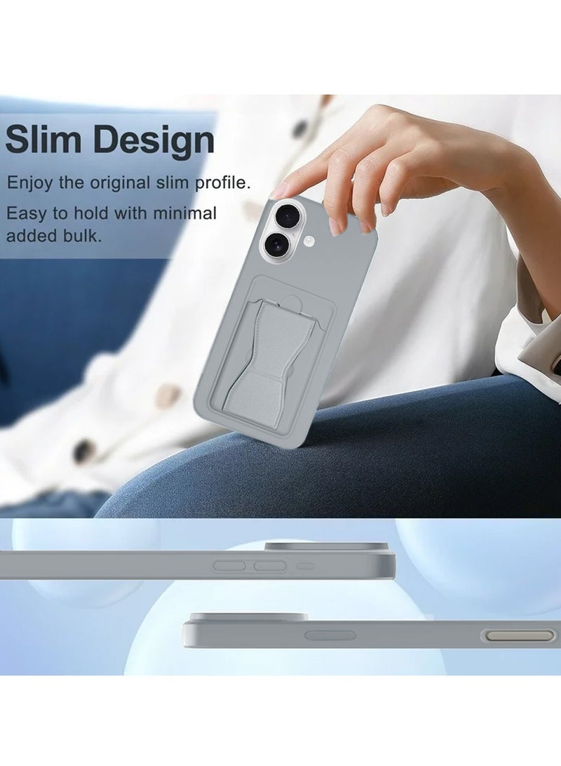 Wtech Apple iPhone 17 5G 2025 Silicone TPU Card Holder with Hand Grip Case Cover (MCHPSN) - Grey - Image 4