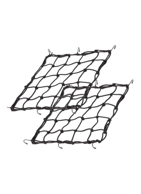 Cargo Net Elastic Motorcycle Luggage Bungee Netting with 6 Adjustable Metal Hooks Stretchable Bungee Cord Mesh Load Net for Bike Paddle board Quad Canoe Moped ATV 2 Pcs