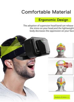 في آر شينيكون سماعة الواقع الافتراضي VR مع جهاز تحكم عن بعد متوافقة مع iOS وAndroid وتدعم 4.7-7 بوصة  - Image 3